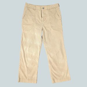 PATAGONIA Khaki Cropped Wide Leg Organic Cotton Canvas Pants Size 6